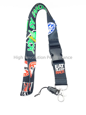 JDM AS FCK Racing Lanyard Keychain