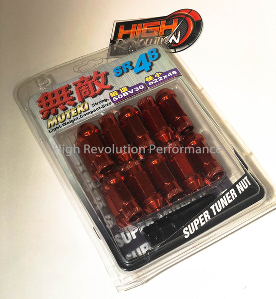 JDM SR48 Muteki Lug Nuts Red