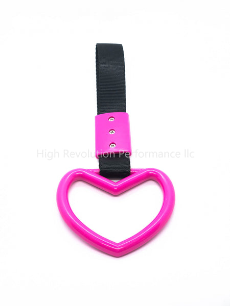 JDM TSURIKAWA Heart Shaped Subway Train Handle Style Black Nylon Strap