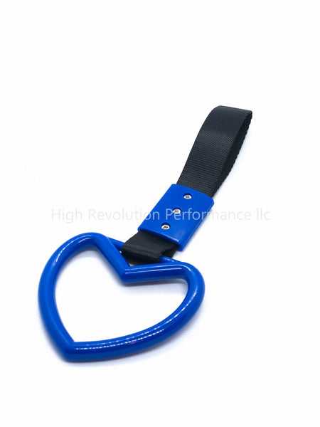 JDM TSURIKAWA Heart Shaped Subway Train Handle Style Black Nylon Strap