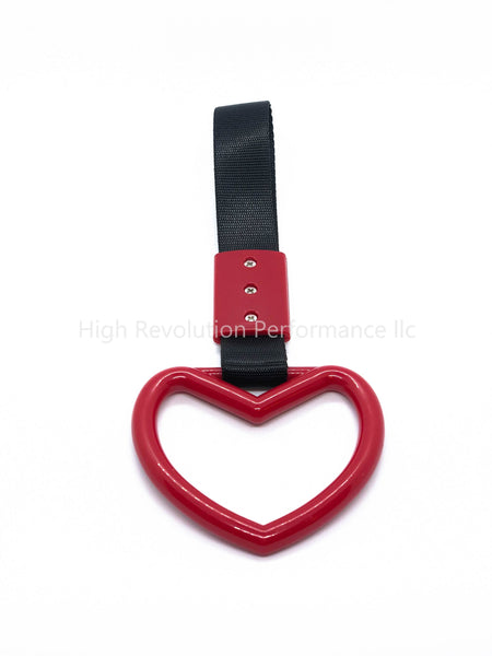 JDM TSURIKAWA Heart Shaped Subway Train Handle Style Black Nylon Strap