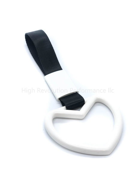 JDM TSURIKAWA Heart Shaped Subway Train Handle Style Black Nylon Strap