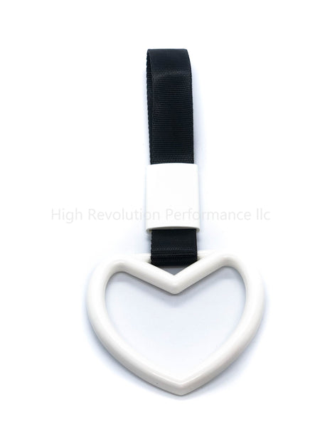 JDM TSURIKAWA Heart Shaped Subway Train Handle Style Black Nylon Strap