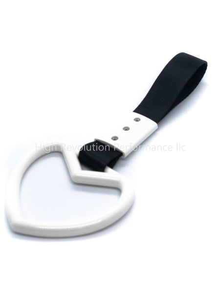 JDM TSURIKAWA Heart Shaped Subway Train Handle Style Black Nylon Strap