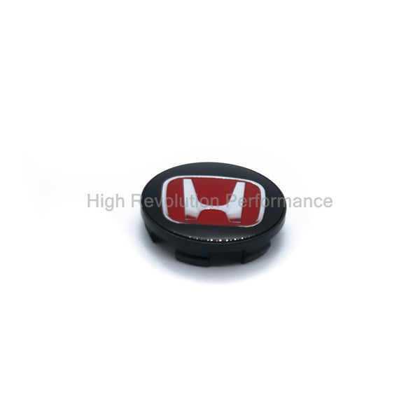 Black And Red H Honda Wheel Center Caps 69mm (2.75 inches)