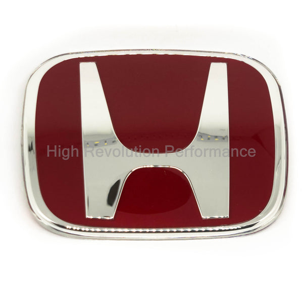 Honda H Logo Chrome /Red 75700-SNW-003