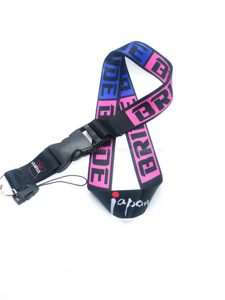 Bride Lanyard Keychain Black With Blue & Pink